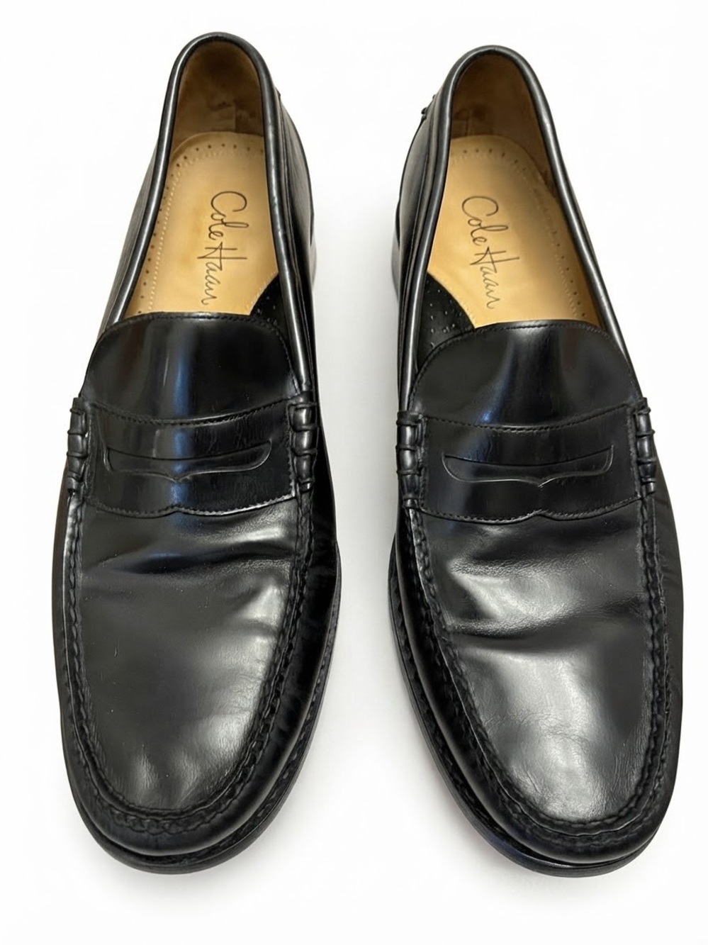Cole Haan Men's Black Leather Penny Loafers Shoes Size 12M Classic Slip-On